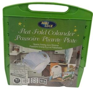 NEW Maxi Lock Green Flat Folding Colander ~ Space Saver